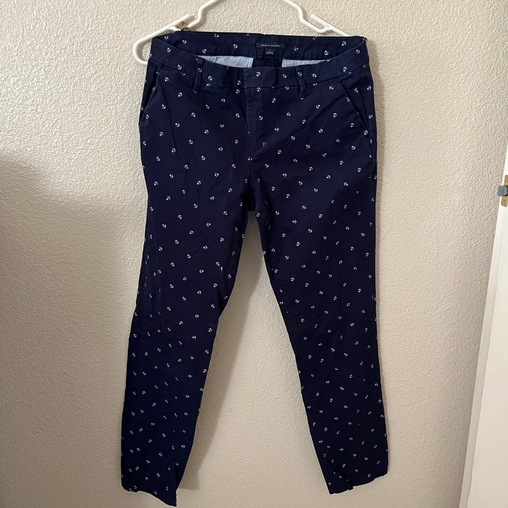 Timmy Hilfiger Women’s Navy Blue Anchor Patterned Pants